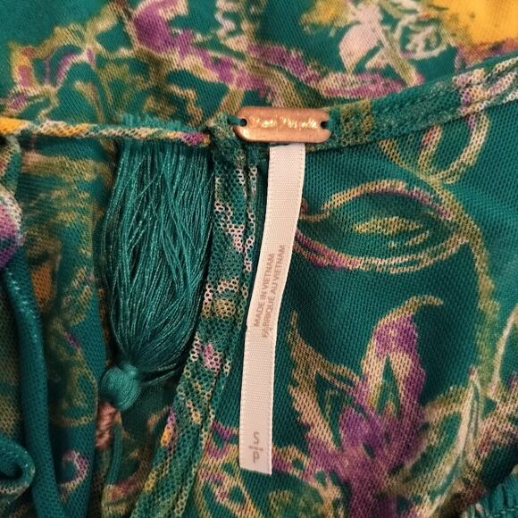 Free People Floral Up For Anything Blouse Balloon Sleeve - Picture 13 of 13